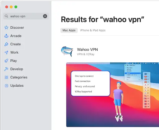 Paso 1: Ícono de la aplicación Wahoo VPN en la pantalla de inicio de iOS
